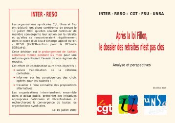 Dossier "Retraites" - CGT Finances