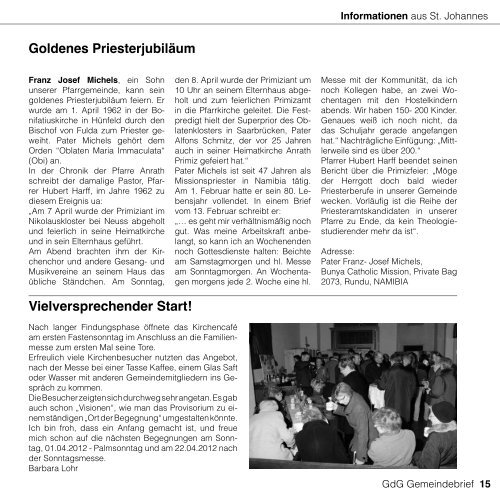 Pfarrbrief der GdG Willich 2012/03 - bei der GdG Willich