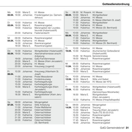 Pfarrbrief der GdG Willich 2012/03 - bei der GdG Willich