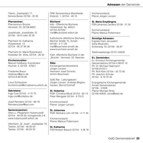 Pfarrbrief der GdG Willich 2012/03 - bei der GdG Willich