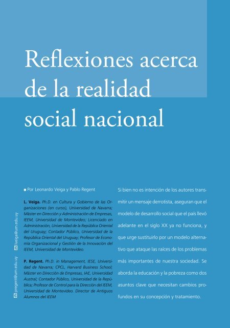 Reflexiones acerca de la realidad social nacional - SÃ³crates - IEEM