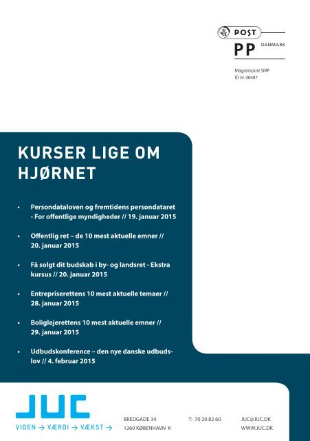 JUC kurser for advokater og jurister 1-2015