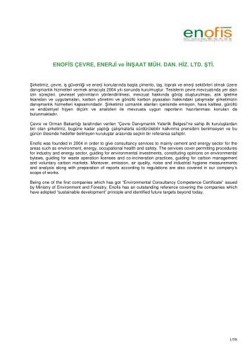 ENOF S ÃEVRE, ENERJ ve N ÅAAT MÃH. DAN. H Z ... - Enofis.com.tr