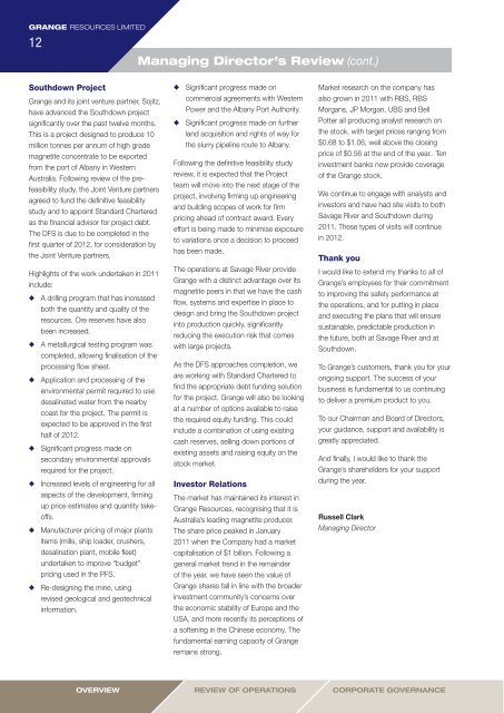 2011 Annual Report (3 April 2012) - Grange Resources