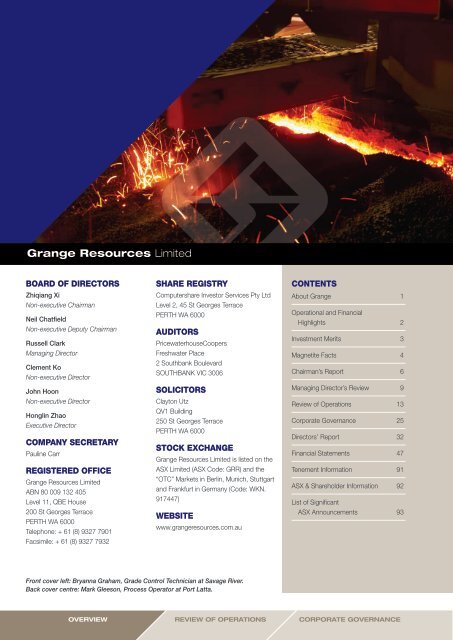 2011 Annual Report (3 April 2012) - Grange Resources