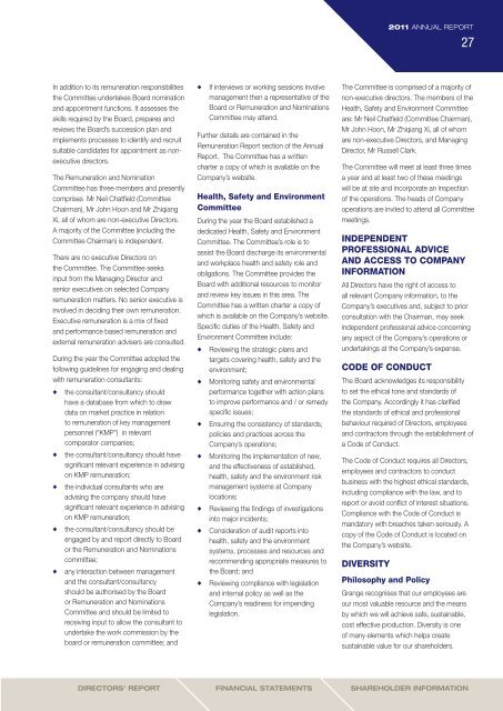 2011 Annual Report (3 April 2012) - Grange Resources