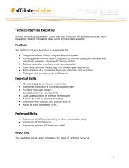 Technical Service Executive Position Essential Skills Preferred Skills ...