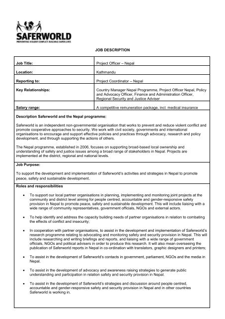 Job Description Of Project Coordinator In Ngo Job Retro