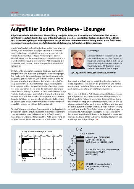 Aufgefüllter Boden: Probleme - URETEK