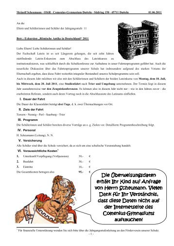Exkursionsinfo Trier J11 11 Web - Comenius Gymnasium Datteln