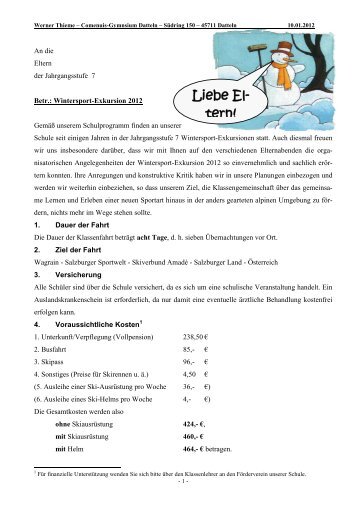 Fr., 10.02.2012 - Comenius Gymnasium Datteln