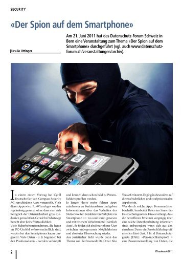 «Der spion auf dem smartphone» - Ursula Uttinger