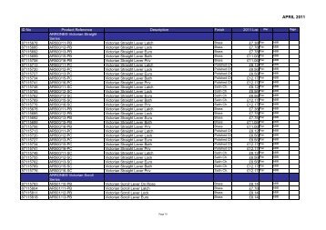 2011 PRICE BOOK PRICE LIST TO PRINT.xlsx - Architectural ...