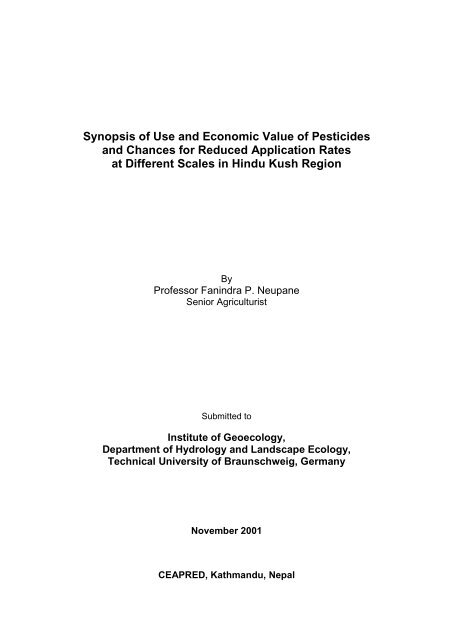 Synopsis of Use and Economic Value of Pesticides and Chances for ...