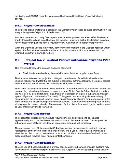 October 2009 - South Tahoe Public Utility District