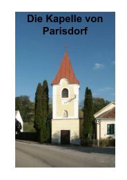 Die Kapelle von Parisdorf - Pfarre Ravelsbach