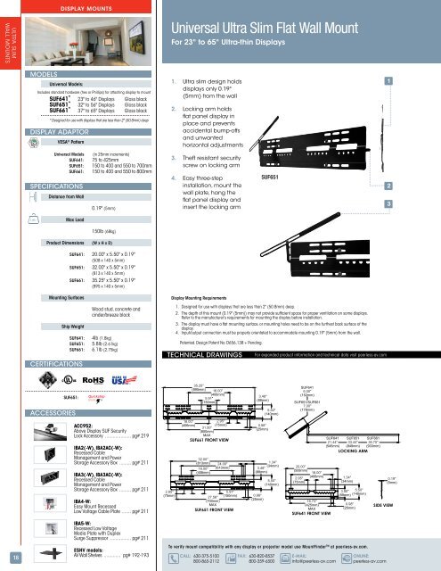 COMPLETE LINE OF AUDIO VISUAL SOLUTIONS - Peerless-AV