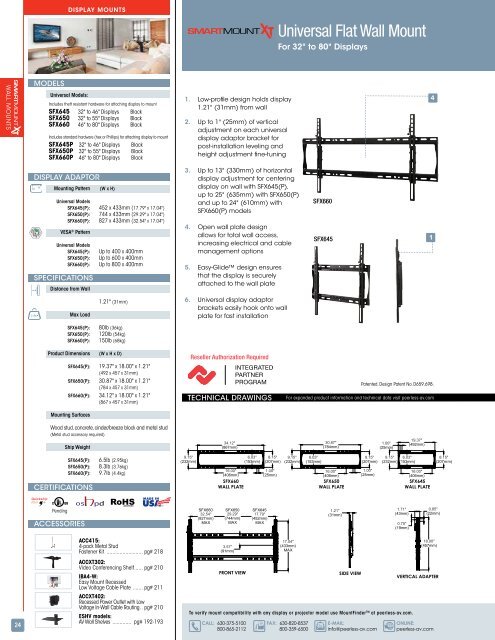 COMPLETE LINE OF AUDIO VISUAL SOLUTIONS - Peerless-AV