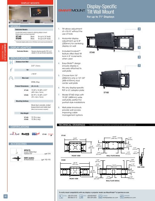 COMPLETE LINE OF AUDIO VISUAL SOLUTIONS - Peerless-AV