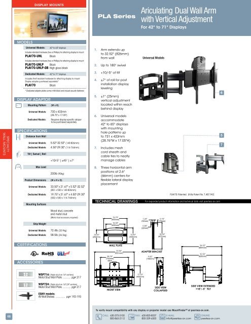 COMPLETE LINE OF AUDIO VISUAL SOLUTIONS - Peerless-AV