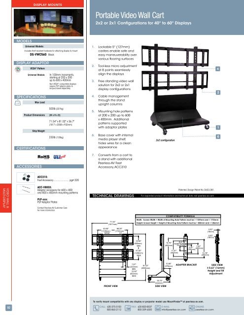 COMPLETE LINE OF AUDIO VISUAL SOLUTIONS - Peerless-AV