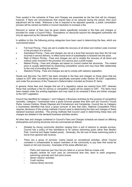 Revenue Policy 2011-12 - Wollongong City Council