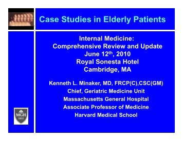 Case Studies in Elderly Patients