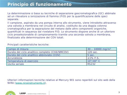 Misura inquinanti nei fumi di combustione - LEAP