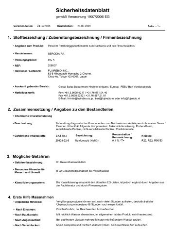 Sicherheitsdatenblatt - Mast Diagnostica