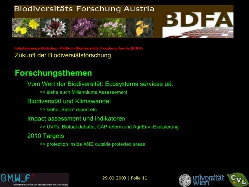 Plattform BiodiversitÃ¤ts Forschung Austria (BDFA)