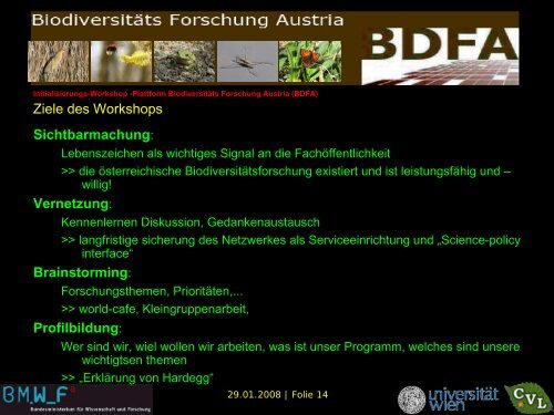 Plattform BiodiversitÃ¤ts Forschung Austria (BDFA)