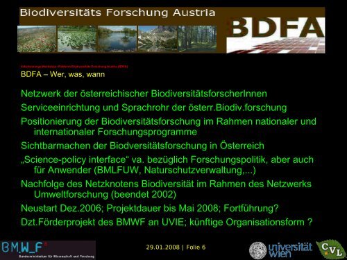 Plattform BiodiversitÃ¤ts Forschung Austria (BDFA)