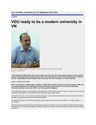 VGU ready to be a modern university in VN - Vietnamese-German ...
