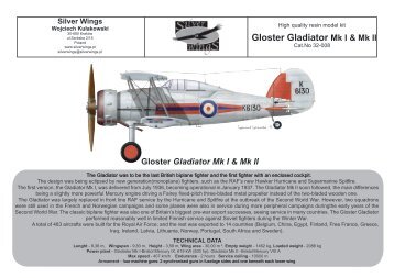 Gloster Gladiator Mk I & Mk II - Silver Wings