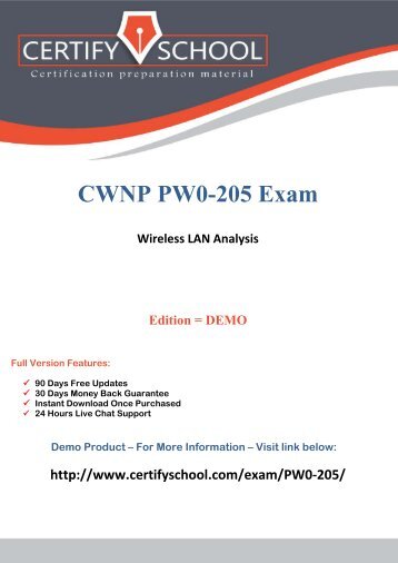 CWNP PW0-205 CertifySchool Exam Actual Questions (PDF)