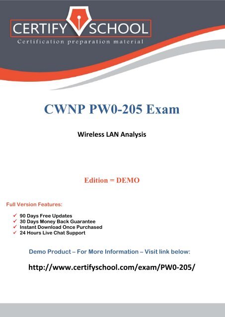 CWNP PW0-205 CertifySchool Exam Actual Questions (PDF)