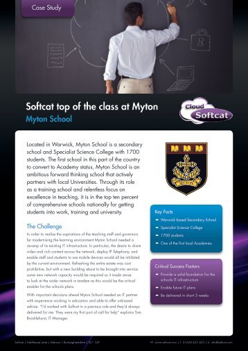 Softcat top of the class at Myton