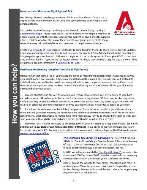 The ALS Association, Greater Sacramento Chapter November 2012 ...