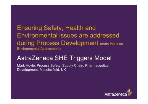 Ensuring Safety Health and Ensuring Safety, Health and
