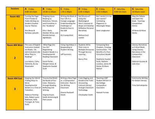 a pdf of the concurrent sessions schedule.