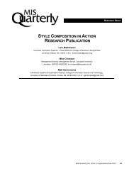 Style Composition in Action Research Publication - MIS Quarterly