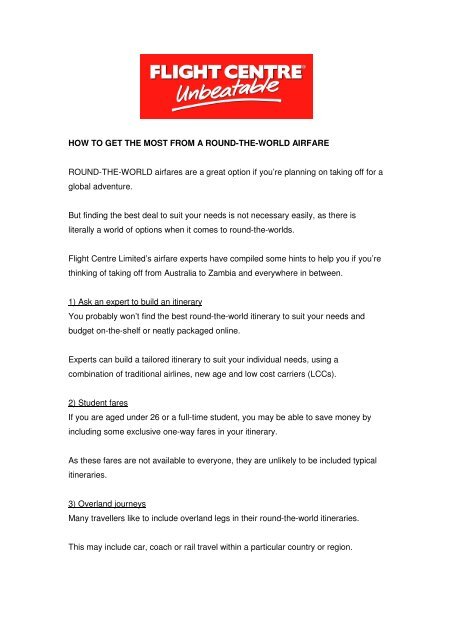 round the world flights cost