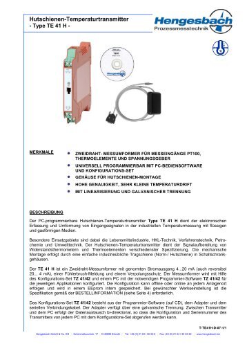 Datenblatt - Hengesbach GmbH & Co. KG