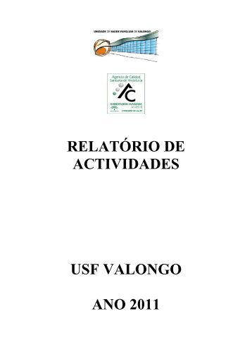 RELATÃ“RIO DE ACTIVIDADES - USF Valongo