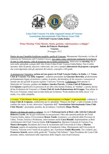 VENZONE - Fondazione dell'Ordine degli architetti, PPC della ...
