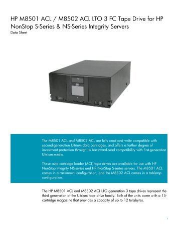 M8501 M8502 ACL Data Sheet - HP Integrity NonStop Servers