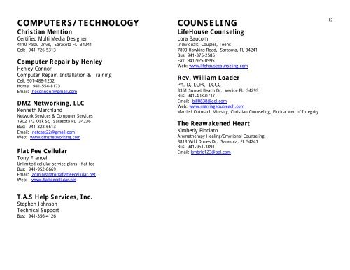 business directory 2010 full size.pub - Suncoast Community Church