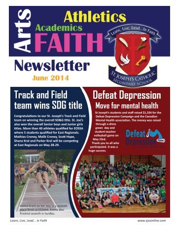 monthly newsletter - St. Joseph's Catholic Secondary School