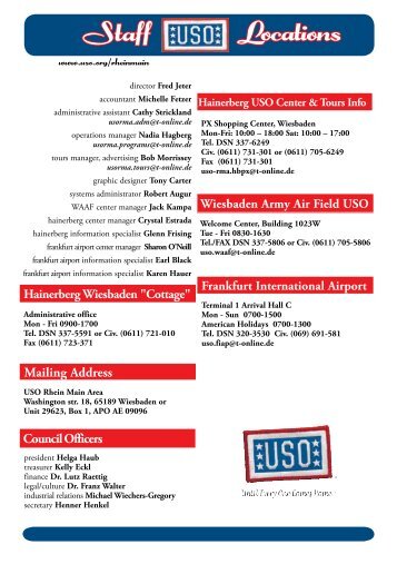 Staff Locations - USO