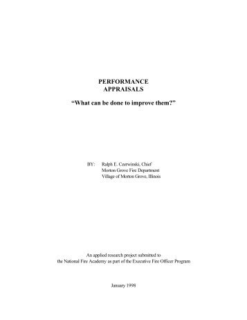 Performance Appraisals - US Fire Administration